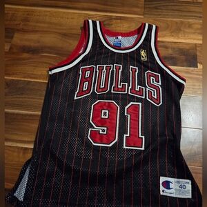 Vintage Dennis Rodman Champion Chicago Bulls Jersey. Vintage 1996-1997